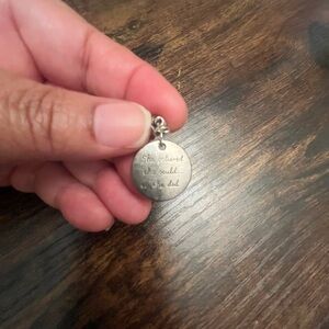 Y2K Silver Charm Bracelet Necklace Pendant“She Believed She Could So She Did”